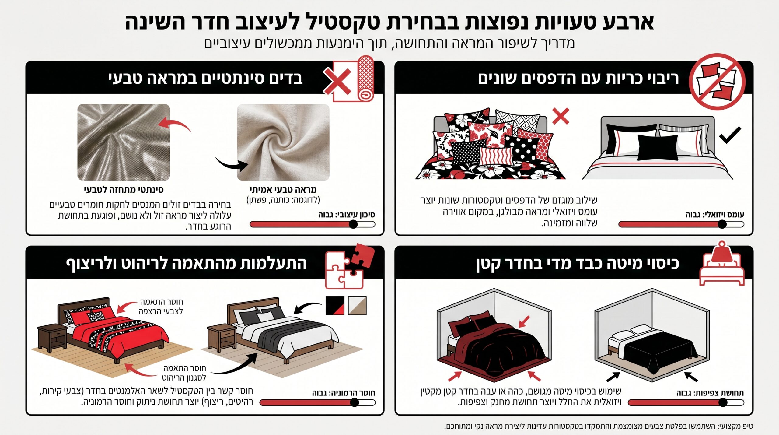 טעויות נפוצות בבחירת טקסטיל לחדר שינה כפרי