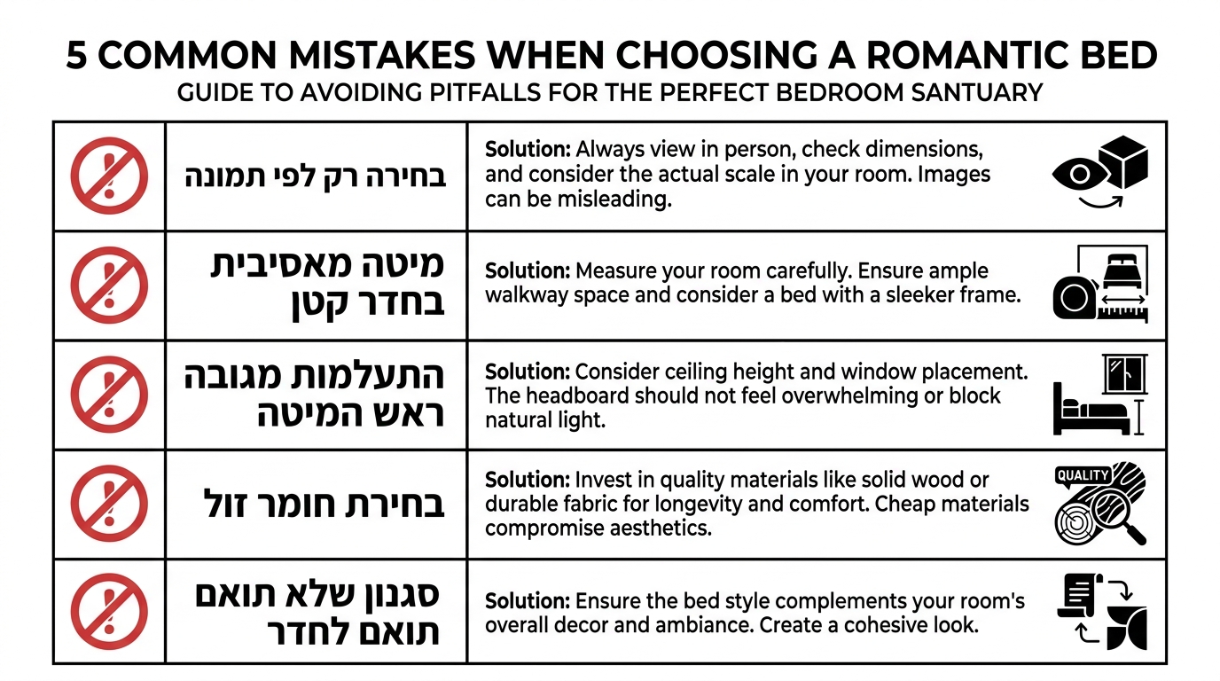 טעויות נפוצות בבחירת מיטה רומנטית ואיך להימנע מהן
