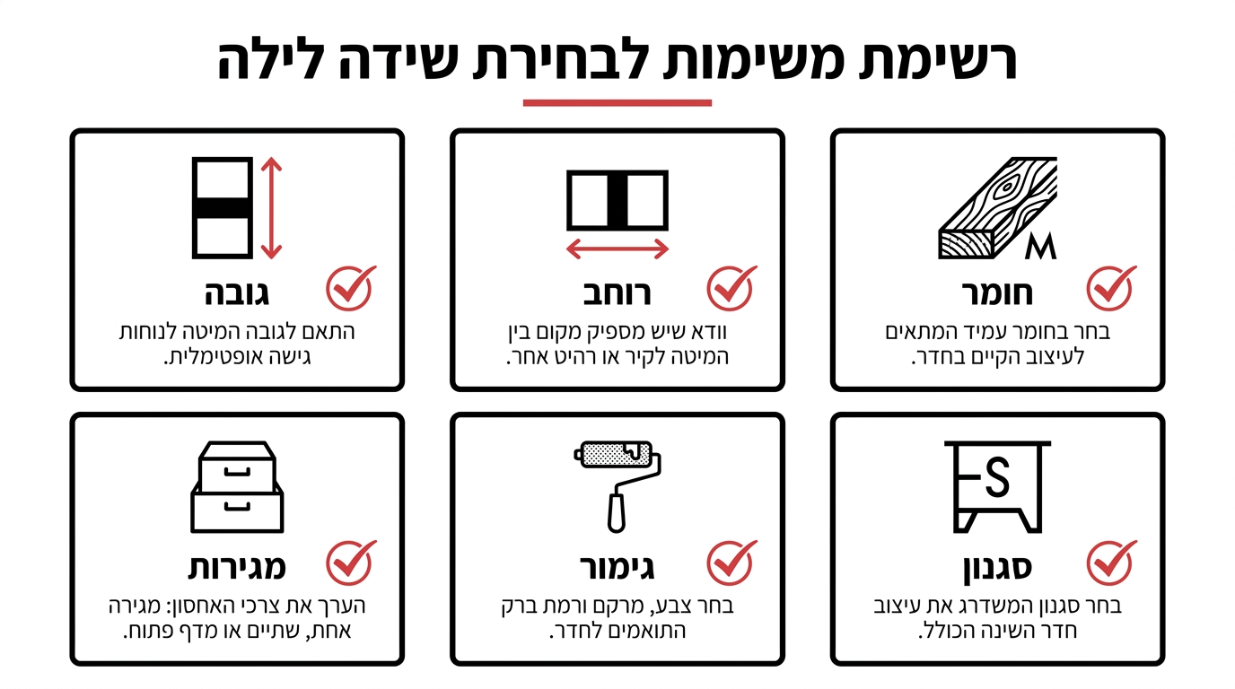 מדדי בדיקה לבחירת שידת לילה מעוצבת לפני קבלת ההחלטה