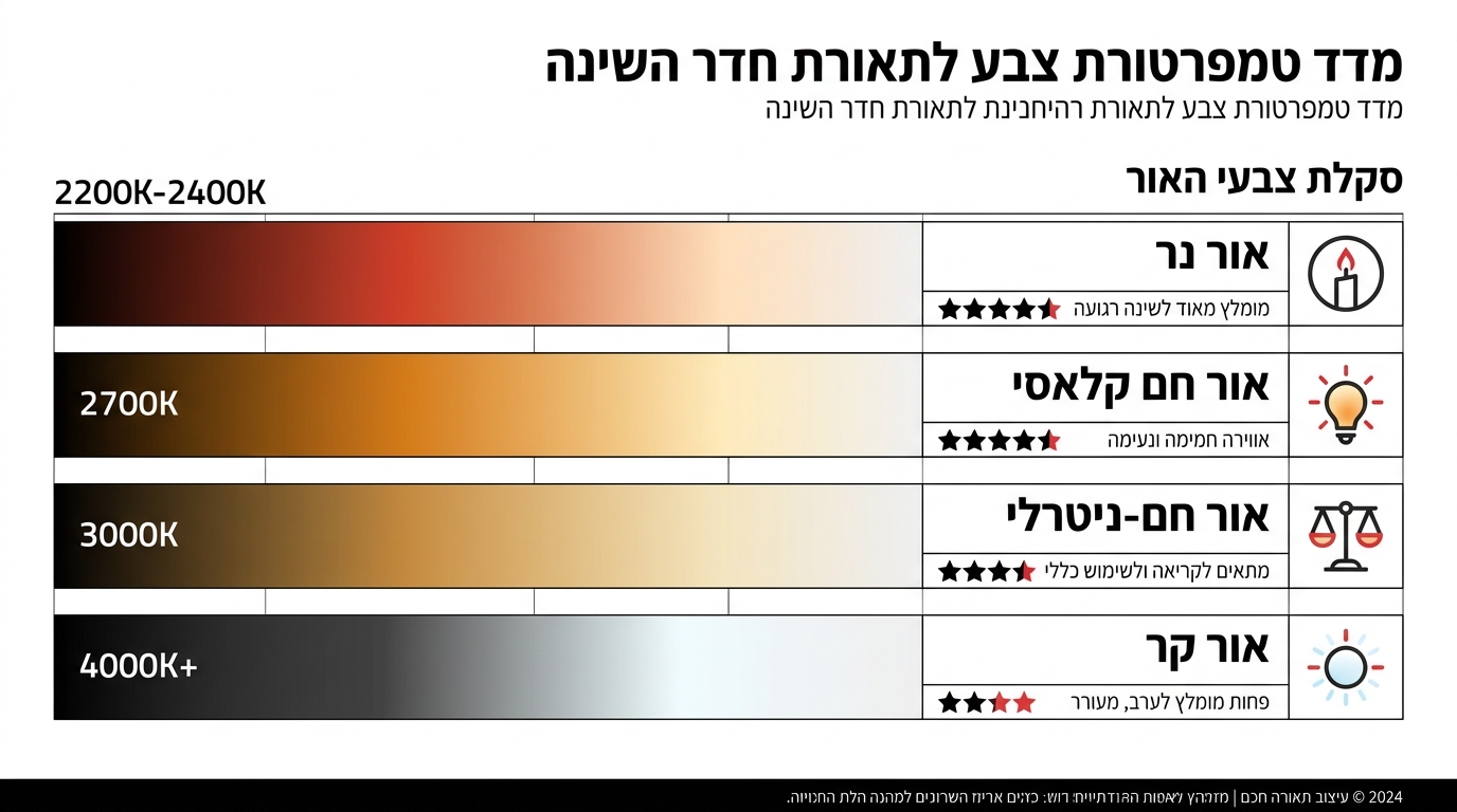 כמה קלווין מתאים לחדר שינה - טמפרטורת צבע אור