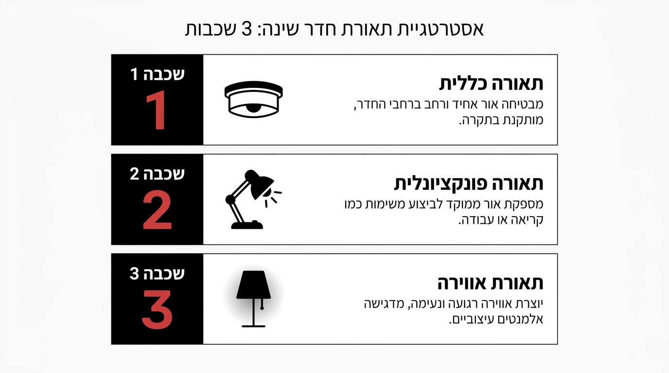 איך יוצרים תאורה שכבתית בחדר שינה