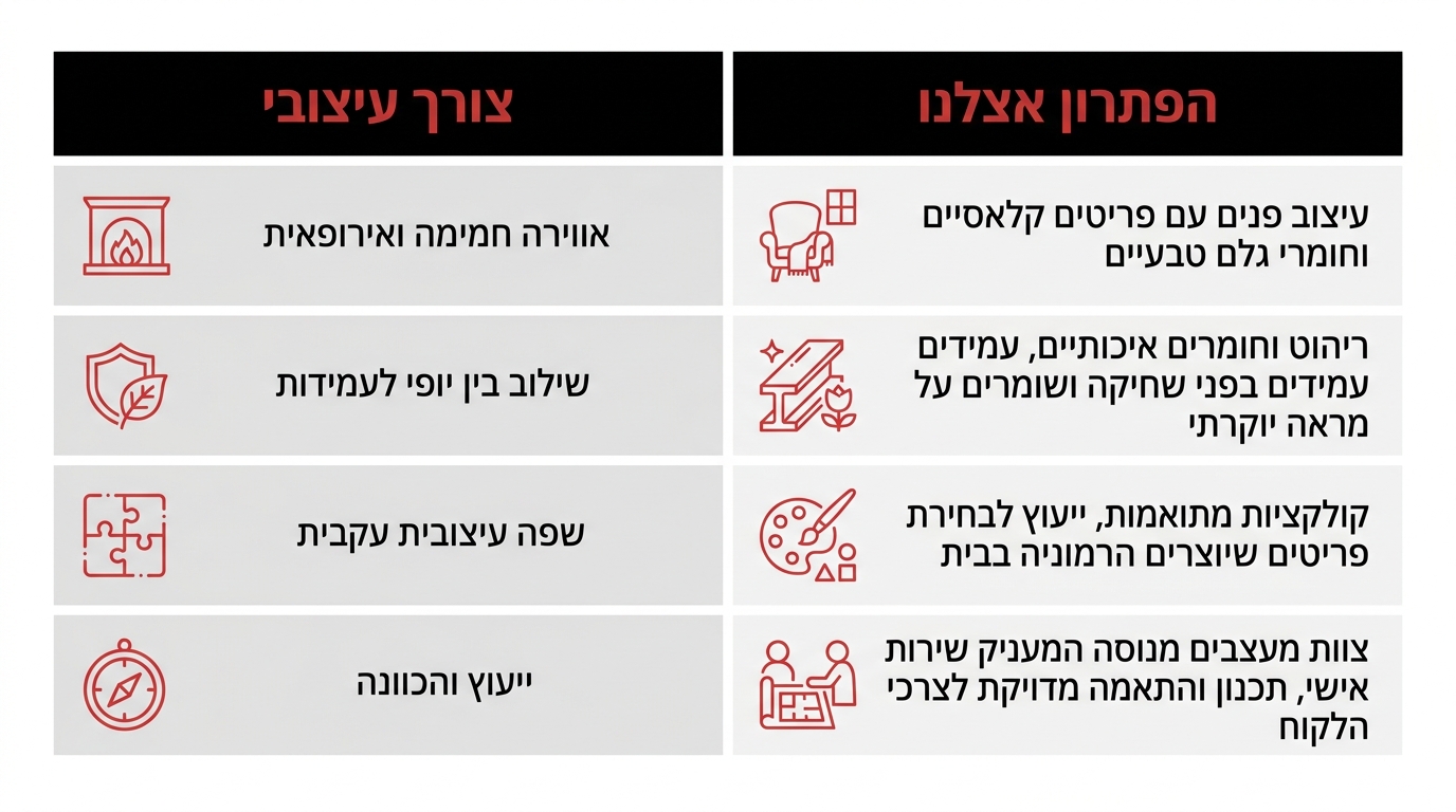 טבלת צרכים - מה מקבלים בקאנטרי שיק